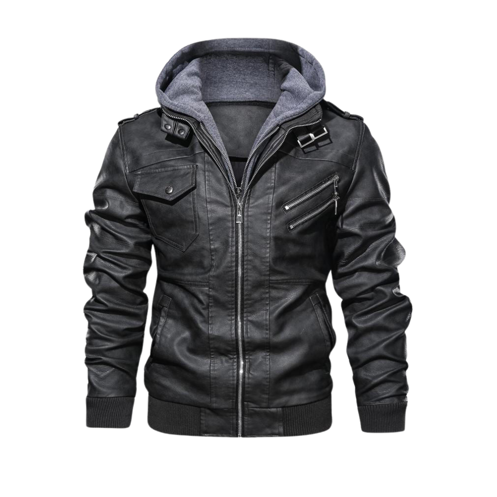 Veste de motard marron en cuir