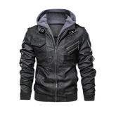 Veste de motard marron en cuir