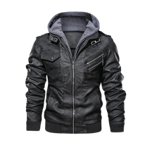 Veste de motard marron en cuir