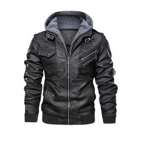 Veste de motard marron en cuir