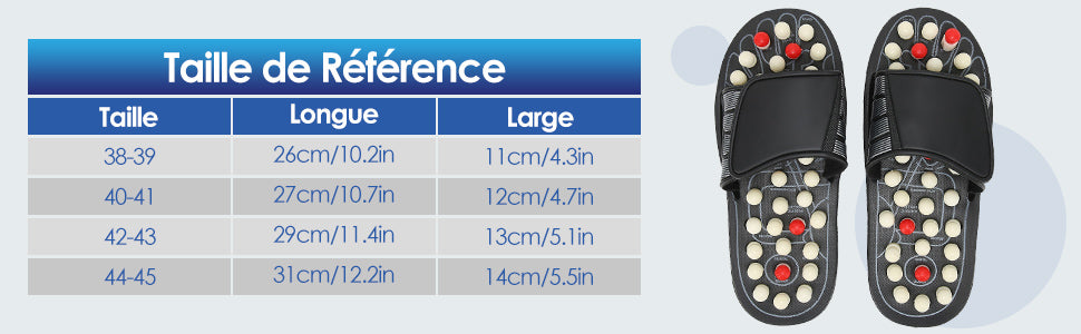 Claquettes de Réflexogie Plantaire - Pantoufles d'Acupression - Massage du Pied et Acupuncture