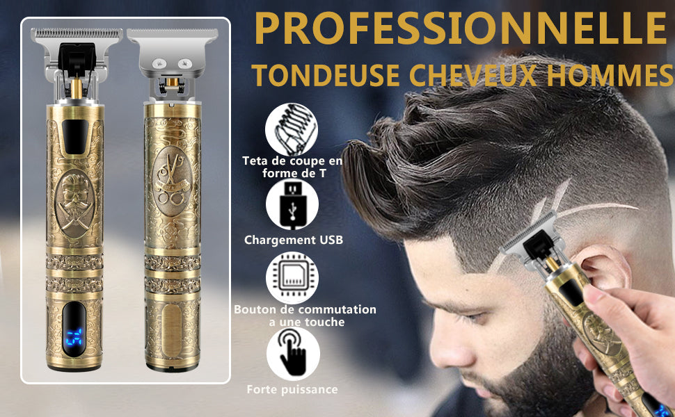 Tondeuse Cheveux et Barbe - Électrique Professionnelle et Sans Fil