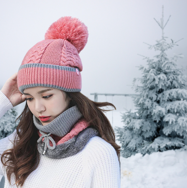 Ensemble bonnet d'hiver (bonnet, écharpe, masque)