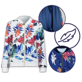 Blouson bomber à fleurs à manches longues