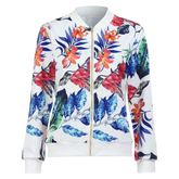 Blouson bomber à fleurs à manches longues