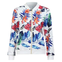 Blouson bomber à fleurs à manches longues